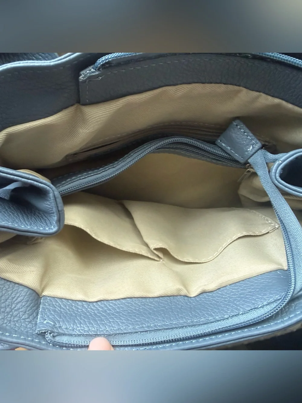 Persaman New York Lucy16 Small Leather Shoulder Tote, Blue - Picture 5 of 5